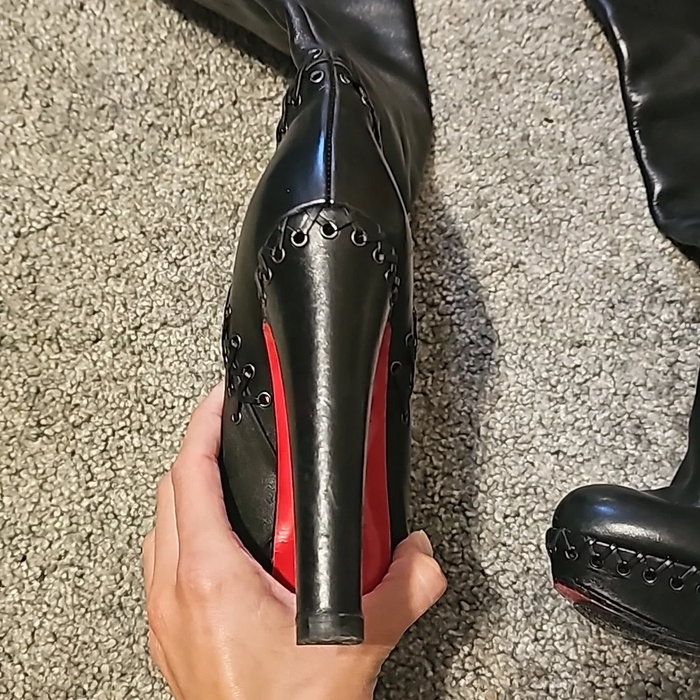 Christian louboutin black thigh high boots - Picture 8 of 16